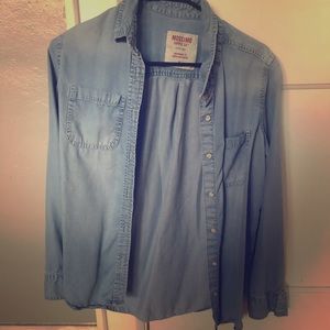 Denim colored soft button up